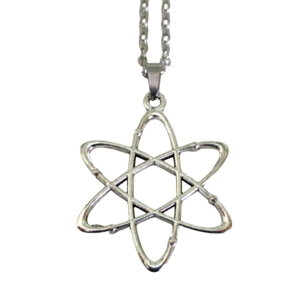 New Atom Pendant Necklace With 20" Stainless Chain Science Scientist Unisex Gift